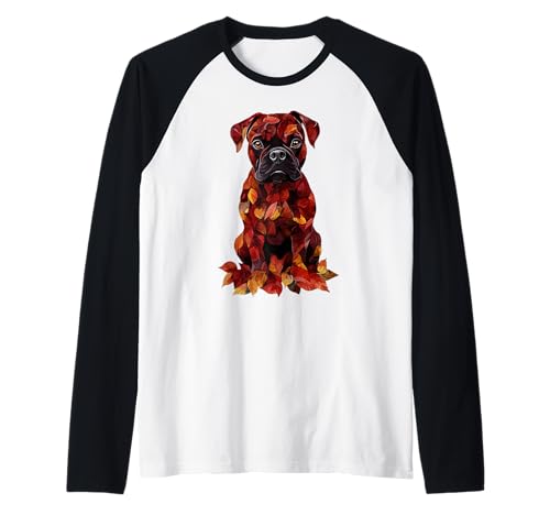 Boxer Herbst Blätter Herbst Hund Boxer Mama Raglan von Boxer Dog Autumn Leaves - Fall Gifts