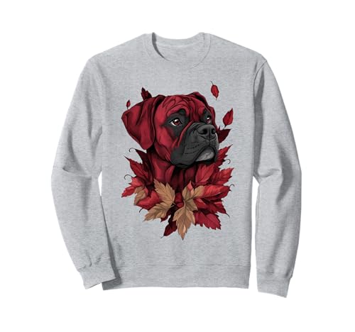 Boxer Herbst Blätter Herbst Hund Boxer Mama Sweatshirt von Boxer Dog Autumn Leaves - Fall Gifts