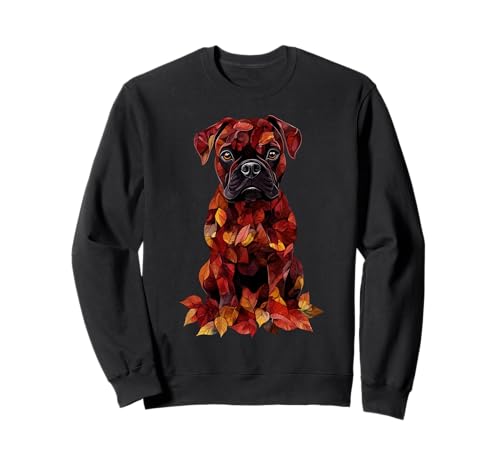 Boxer Herbst Blätter Herbst Hund Boxer Mama Sweatshirt von Boxer Dog Autumn Leaves - Fall Gifts