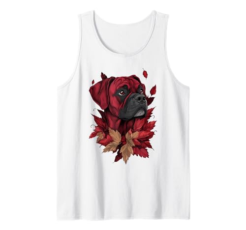 Boxer Herbst Blätter Herbst Hund Boxer Mama Tank Top von Boxer Dog Autumn Leaves - Fall Gifts