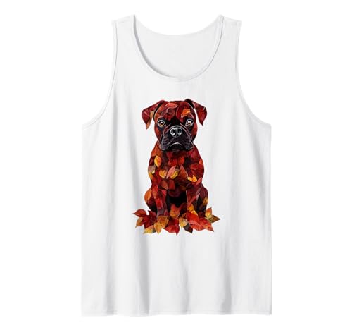 Boxer Herbst Blätter Herbst Hund Boxer Mama Tank Top von Boxer Dog Autumn Leaves - Fall Gifts