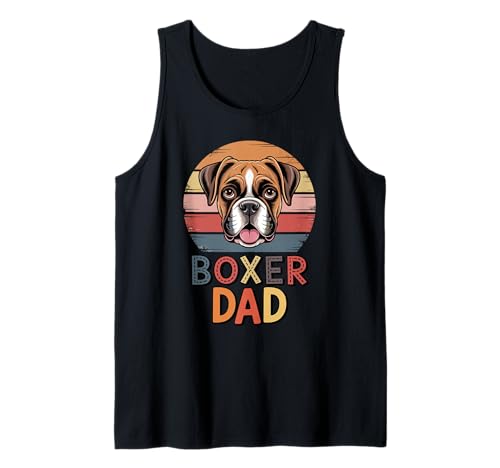 Herren Retro Boxer Dad Tank Top von Boxer Dog Boxers Lover Gifts