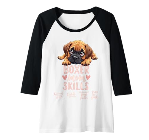 Damen Lustiger Boxer Mama Hund Boxer Mama Humor Zitat Raglan von Boxer Dog Fun Designs