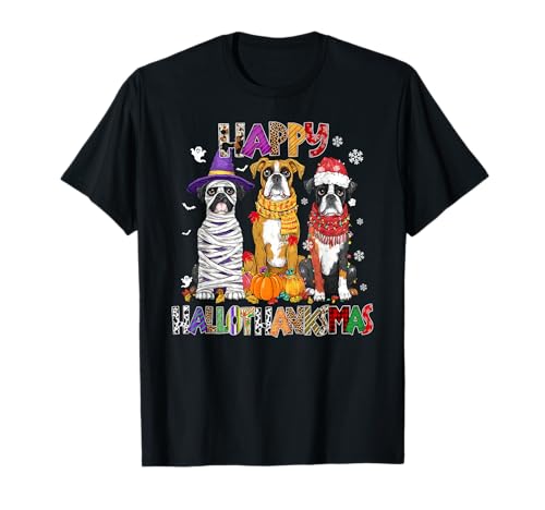 Boxerhunde Weihnachten Happy Hallothankmas Xmas Herren Damen Kinder T-Shirt Boxerhunde Weihnachten Happy Hallothankmas Xmas Herren Damen Kinder T-Shirt von Boxer Happy Hallothankmas Christmas Dog