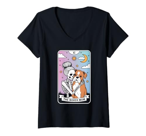 Damen Die Boxer-Mom T-Shirt mit V-Ausschnitt Damen Die Boxer-Mom T-Shirt mit V-Ausschnitt von Boxer Mama Tarot
