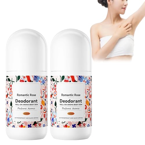 2 Stück Deo für Kinder Körperdeodorant – Boxiatil's sanftes Whitening Deodorant für zarte Haut | Natürliches Roll-on-Deodorant für Kinder mit pflegender Formel (Romantic Rose) von Boxiatil