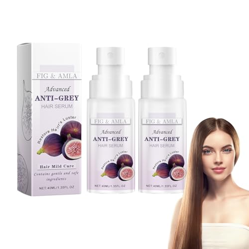 Anti-Graues-Haar-Serum, 2 Stück Haarwuchsöl nährendes Haarserum-Spray Stärkt die Wurzeln, kehrt das Ergrauen um und glättet das Haar von Boxiatil