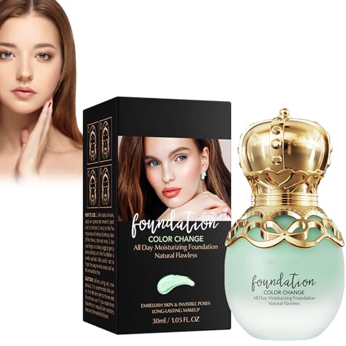Farbwechsel-Foundation, Flüssige Foundation, Makellose Farbwechsel Foundation, Aufhellender Teint, Concealer-Foundation, Makelloses Make-up für die Farbwechselnde Grundierung（ivory） von Boxiatil