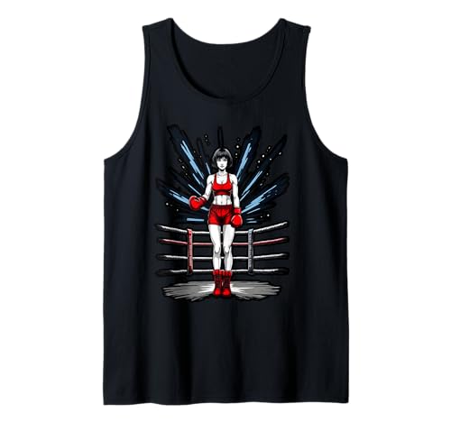 Boxing Girl in roten Handschuhen Anime Style Fitness Tank Top Boxing Girl in roten Handschuhen Anime Style Fitness Tank Top von Boxing Champion Girl in Action Sports Apparel