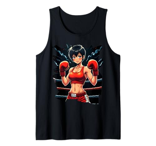 Boxing Girl in roten Handschuhen Anime Style Fitness Tank Top Boxing Girl in roten Handschuhen Anime Style Fitness Tank Top von Boxing Champion Girl in Action Sports Apparel