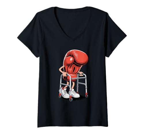 Damen Ruhestand Boxhandschuhe Kämpfer Ehemaliger Boxer T-Shirt mit V-Ausschnitt von Boxing Gift For A Boxer