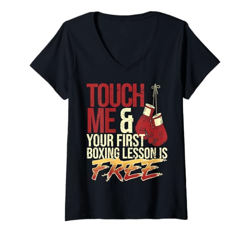Damen Lustiger Boxsport Sparring Partner Boxfans Liebhaber Boxer T-Shirt mit V-Ausschnitt Damen Lustiger Boxsport Sparring Partner Boxfans Liebhaber Boxer T-Shirt mit V-Ausschnitt von Boxing Gym Club Boxing Gloves Boxing Coach Trainer