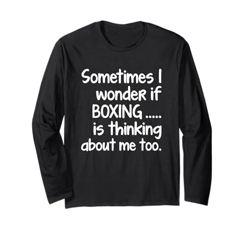 I Wonder If Boxing Lustiger Spruch Boxer Trainer Männer Frauen Ausrüstung Langarmshirt von Boxing Mile