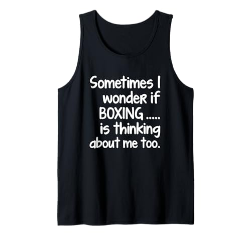 I Wonder If Boxing Lustiger Spruch Boxer Trainer Männer Frauen Ausrüstung Tank Top von Boxing Mile