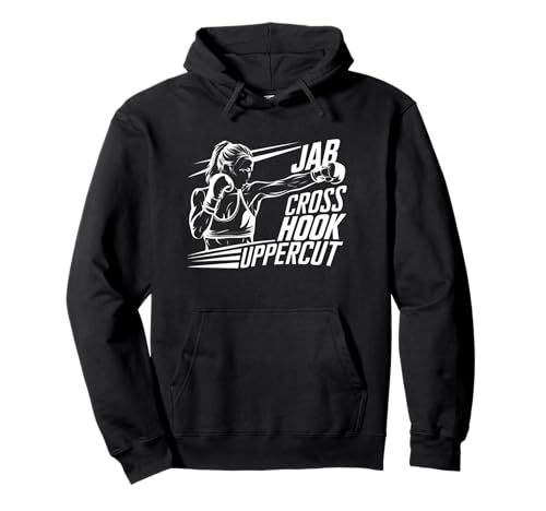 Jab Cross Hook Uppercut Cool Boxing Girl Sport Fans Pullover Hoodie Jab Cross Hook Uppercut Cool Boxing Girl Sport Fans Pullover Hoodie von Boxing Workout Shirt Funny Gift for Female Boxing