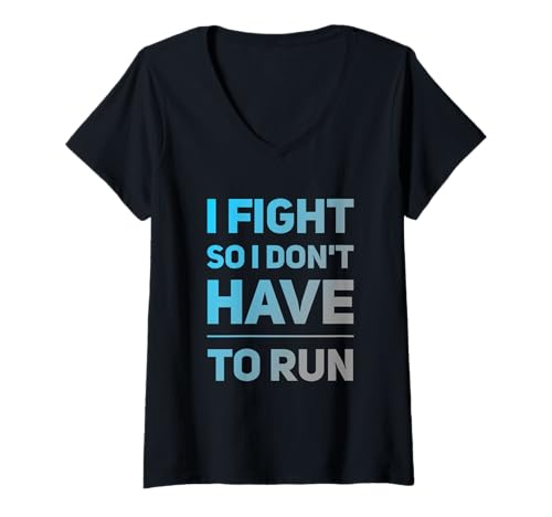 Damen Lustiges Box-Zitat "I fight so I don't have to run boxing fun T-Shirt mit V-Ausschnitt Damen Lustiges Box-Zitat "I fight so I don't have to run boxing fun T-Shirt mit V-Ausschnitt von Boxing humor tee – fight more run less design