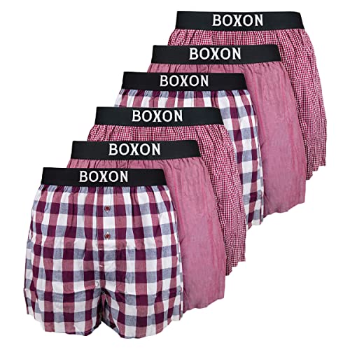 Boxon - Boxershorts - Web - 6er Pack (L Rot) von Boxon