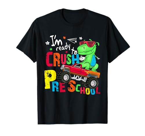 Crush Vorschule Dinosaurier Back to School Boys T-Shirt Crush Vorschule Dinosaurier Back to School Boys T-Shirt von Boy Dinosaur I'm Ready To Crush Preschool