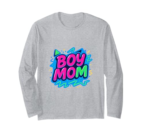 Junge Mama Raising Jungen Muttertag Mama Mama Lustiger Spruch Langarmshirt von Boy Mom Designs