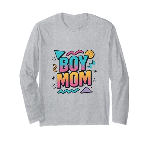 Junge Mama Raising Jungen Muttertag Mama Mama Lustiger Spruch Langarmshirt von Boy Mom Designs