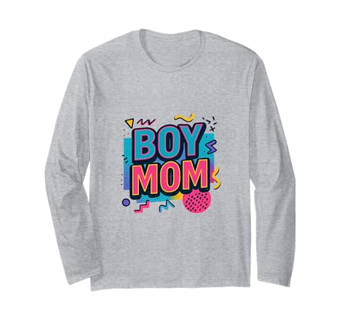 Junge Mama Raising Jungen Muttertag Mama Mama Lustiger Spruch Langarmshirt von Boy Mom Designs