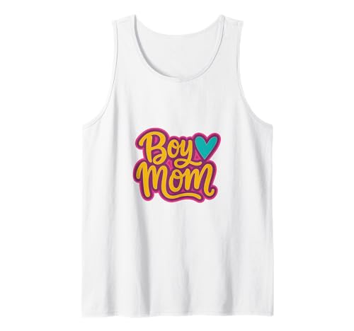 Junge Mama Raising Jungen Muttertag Mama Mama Lustiger Spruch Tank Top von Boy Mom Designs