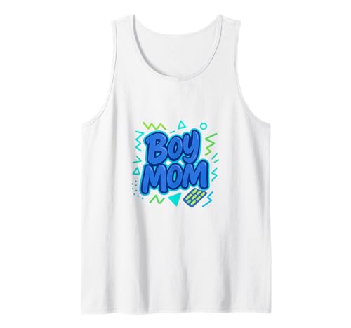 Junge Mama Raising Jungen Muttertag Mama Mama Lustiger Spruch Tank Top von Boy Mom Designs