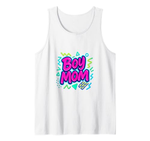 Junge Mama Raising Jungen Muttertag Mama Mama Lustiger Spruch Tank Top von Boy Mom Designs