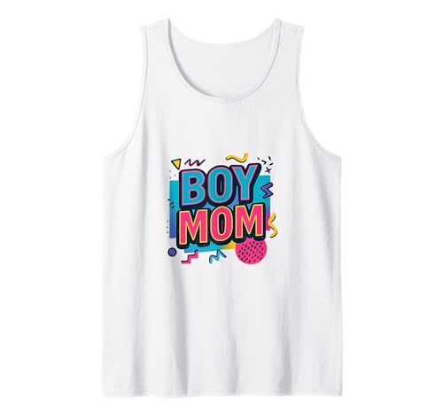 Junge Mama Raising Jungen Muttertag Mama Mama Lustiger Spruch Tank Top von Boy Mom Designs