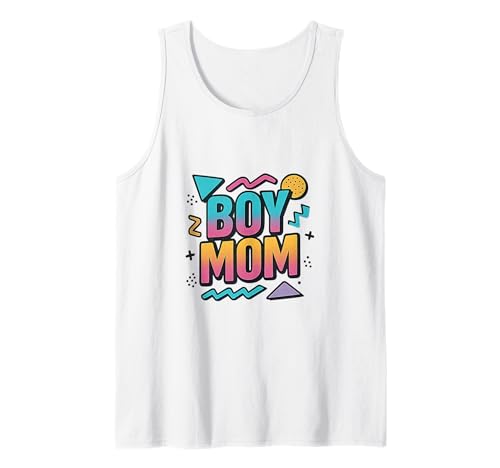 Junge Mama Raising Jungen Muttertag Mama Mama Lustiger Spruch Tank Top von Boy Mom Designs