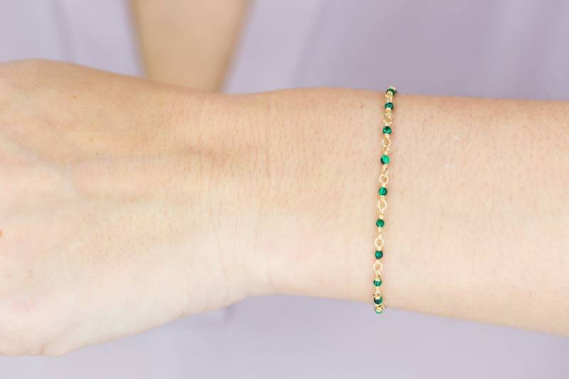 Grüner Malachit Edelstein Armband, Minimalist Schmuck, Perlen Zierliches Heilung Gold Filled Geschenk Für Sie Grüner Malachit Edelstein Armband, Minimalist Schmuck, Perlen Zierliches Heilung Gold Filled Geschenk Für Sie von BoyCherie