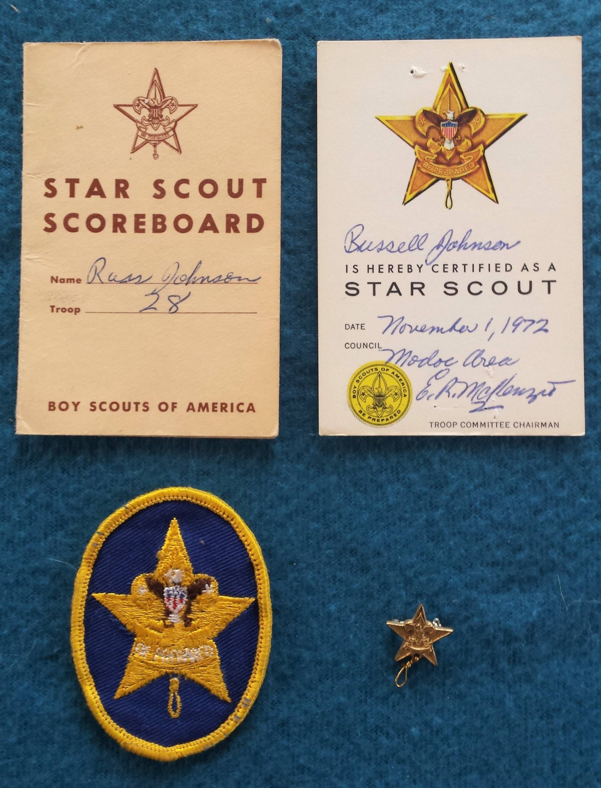Vintage Pfadfinder Star Class Rank Patch, Eltern Reversnadel, Zertifikat, Und Anzeiger Karte von BoyScoutTreasures