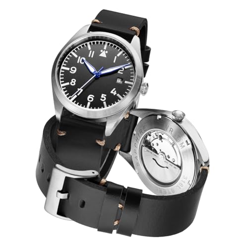 Boyarca Pilotenuhr Herren Flieger Armbanduhr Japan Automatikwerk Mechanische Uhren Edelstahlgehäuse Nylon Canvas Band Flieger Uhren mit Leuchtend Wasserdicht, Schwarz A, Japanisch Boyarca Pilotenuhr Herren Flieger Armbanduhr Japan Automatikwerk Mechanische Uhren Edelstahlgehäuse Nylon Canvas Band Flieger Uhren mit Leuchtend Wasserdicht, Schwarz A, Japanisch von Boyarca