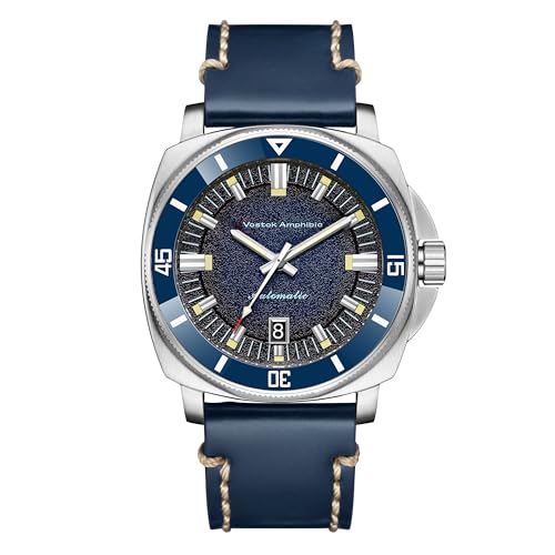 Boyarca Herren Automatische mechanische Uhren, NH35 Uhrwerk, Saphirkuppelglas, leuchtende Keramiklünette, luxuriöse männliche Armbanduhr, Blau A1 von Boyarca