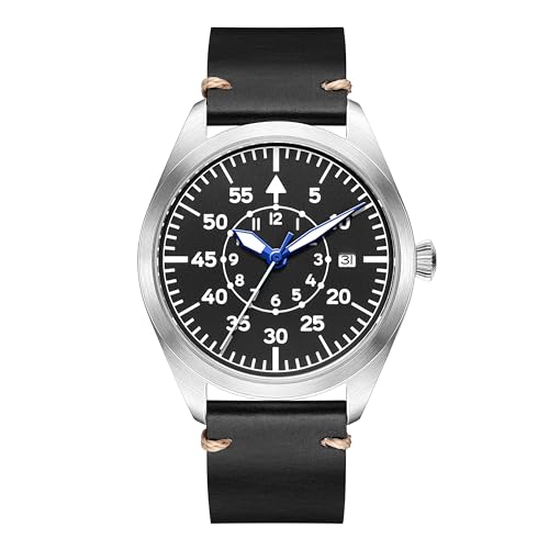 Boyarca Mechanische Herren-Armbanduhr, Pilotenuhr, Automatik-Uhrwerk, Flieger-Tauchuhren, Saphirglas, Herrenuhren, B von Boyarca