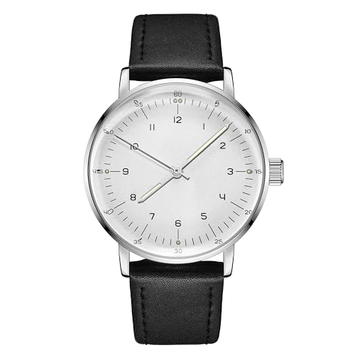 Boyarca Mechanische Vintage-Uhr mit gewölbtem Glasspiegel und 40-mm-Gehäuse, lässige und minimalistische mechanische Armbanduhr mit Handaufzug, für Damen und Herren, silberfarben / weiß Boyarca Mechanische Vintage-Uhr mit gewölbtem Glasspiegel und 40-mm-Gehäuse, lässige und minimalistische mechanische Armbanduhr mit Handaufzug, für Damen und Herren, silberfarben / weiß von Boyarca