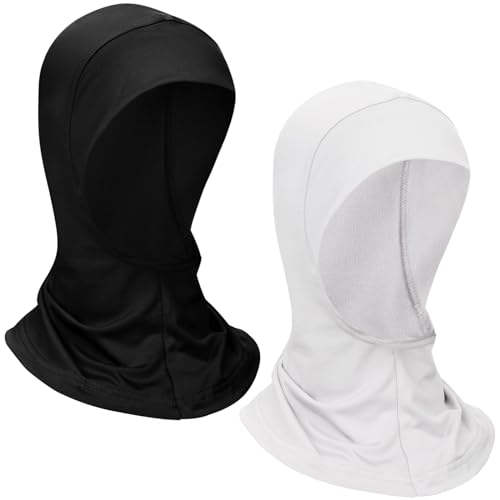 Boyiee 2 Stück Hijab Kappen Hijab Kopftücher Dehnbare Hijab Unterkappen Elastische Hijab Unterkopftücher Vollständiger Abdeckung Hijab Turban für Frauen (Schwarz, Weiß) von Boyiee