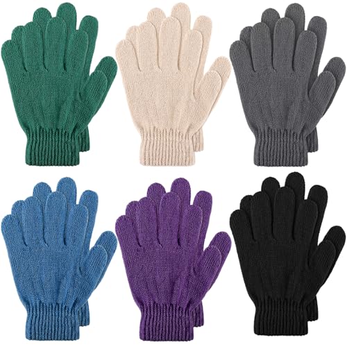 Boyiee 6 Paar Kinder Winter Zauber Handschuhe Warme Vollfinger Handschuhe Dehnbare Strickhandschuhe für Jungen Mädchen (1-4 Jahre) von Boyiee