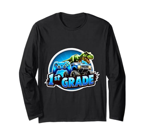 Jungen 1. Klasse Back To School Gaming Controller T-Rex Truck Langarmshirt Jungen 1. Klasse Back To School Gaming Controller T-Rex Truck Langarmshirt von Boys 1st Grade Back To School Merch