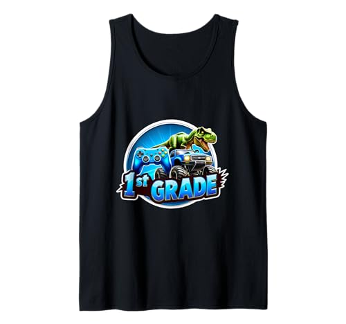 Jungen 1. Klasse Back To School Gaming Controller T-Rex Truck Tank Top Jungen 1. Klasse Back To School Gaming Controller T-Rex Truck Tank Top von Boys 1st Grade Back To School Merch