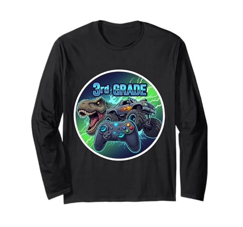 Jungen 2. Klasse Back To School Gaming Controller T-Rex Truck Langarmshirt Jungen 2. Klasse Back To School Gaming Controller T-Rex Truck Langarmshirt von Boys 2nd Grade Back To School Merch