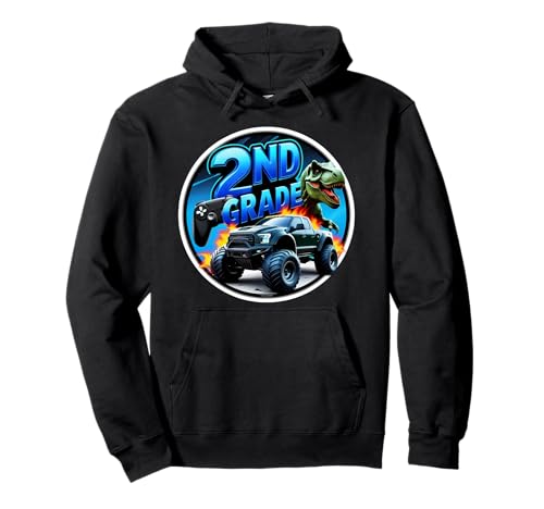 Jungen 2. Klasse Back To School Gaming Controller T-Rex Truck Pullover Hoodie Jungen 2. Klasse Back To School Gaming Controller T-Rex Truck Pullover Hoodie von Boys 2nd Grade Back To School Merch