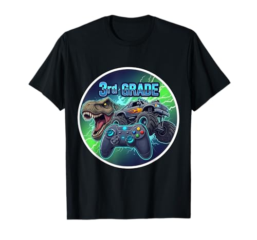 Jungen 2. Klasse Back To School Gaming Controller T-Rex Truck T-Shirt Jungen 2. Klasse Back To School Gaming Controller T-Rex Truck T-Shirt von Boys 2nd Grade Back To School Merch