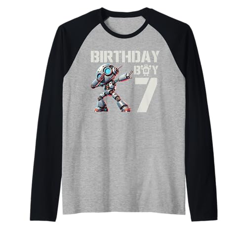 Jungen Roboter Party Roboter 7. Geburtstag Shirt Kinder 7. Geburtstag Raglan Jungen Roboter Party Roboter 7. Geburtstag Shirt Kinder 7. Geburtstag Raglan von Boys 7 Years Robot Party Robot 7th Birthday shirt