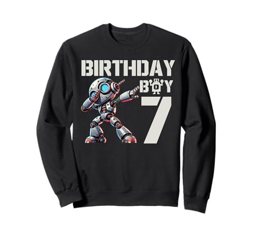 Jungen Roboter Party Roboter 7. Geburtstag Shirt Kinder 7. Geburtstag Sweatshirt von Boys 7 Years Robot Party Robot 7th Birthday shirt
