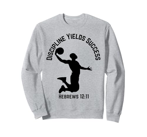 Disziplin bringt Erfolg Christlicher Basketball aus den heiligen Schriften für Männer Sweatshirt von Boys Biblical Christian Positive Affirmations Kids