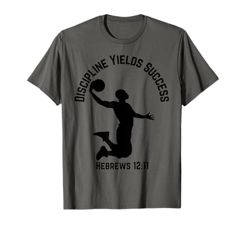 Disziplin bringt Erfolg Christlicher Basketball aus den heiligen Schriften für Männer T-Shirt von Boys Biblical Christian Positive Affirmations Kids