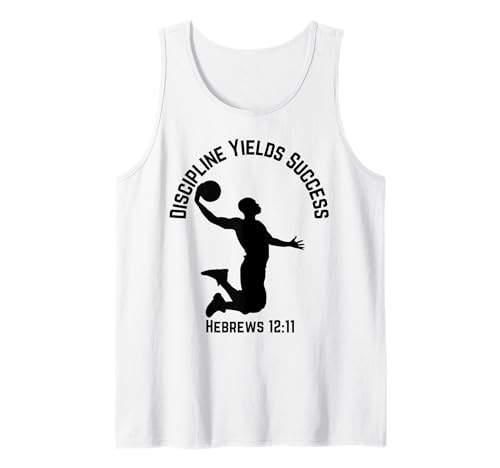 Disziplin bringt Erfolg Christlicher Basketball aus den heiligen Schriften für Männer Tank Top von Boys Biblical Christian Positive Affirmations Kids