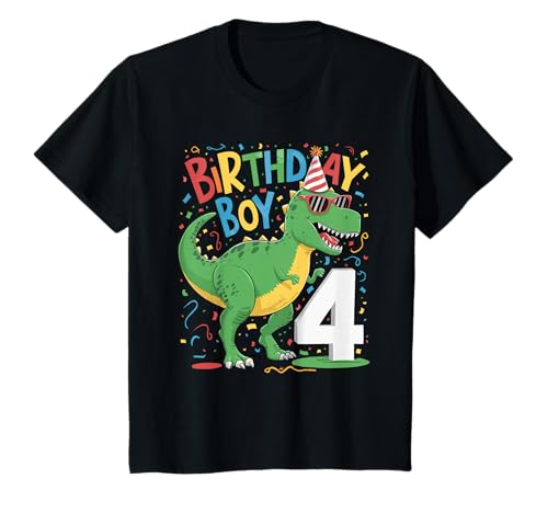 Kinder 4 Jahre Alter T Rex Dinosaurier 4. Geburtstag Junge T-Shirt Kinder 4 Jahre Alter T Rex Dinosaurier 4. Geburtstag Junge T-Shirt von Boys Birthday 4 Years