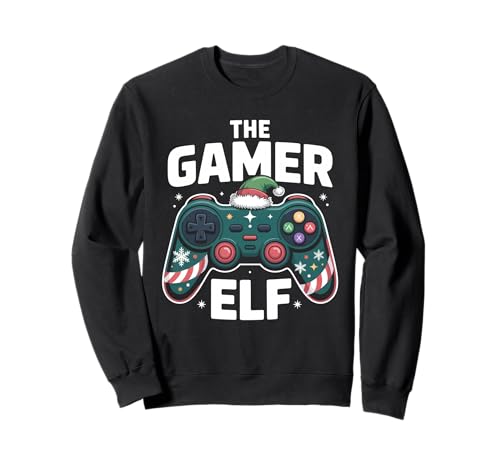 The Gamer Elf Videospiele für Jungen, Herren, Kinder Sweatshirt von Boys Christmas Elf Funny Gaming